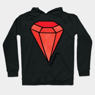 January Garnet Birthstone Hoodie